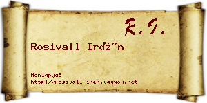 Rosivall Irén névjegykártya